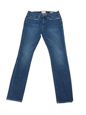 FRAME L’Homie Skinny‎ -Fit Distressed Denim Jeans Medium Wash Size 30